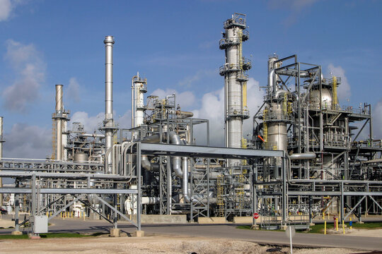 Aerial view of a crude oil tanker approaching Rotterdam port